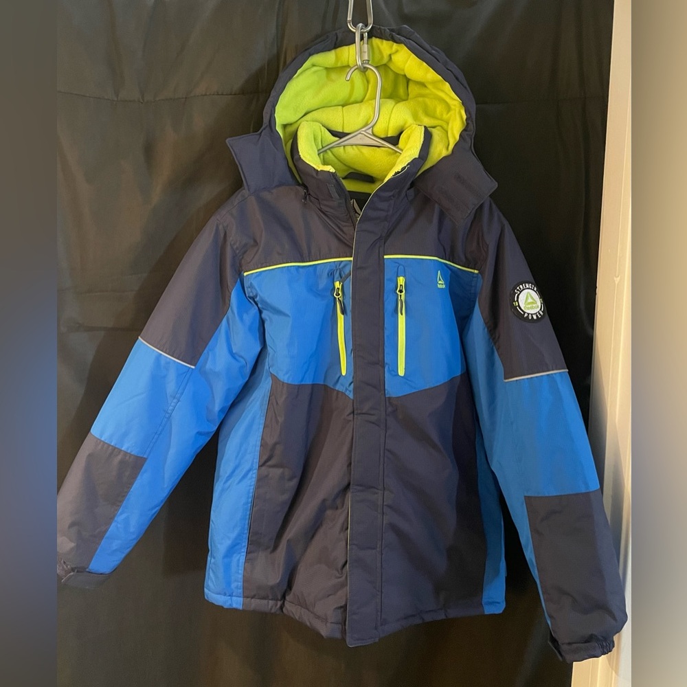 REEBOK Boys Extra Large 18-20 LIKE NEW Coat Ski Snow Jacket Puffy Blue Green